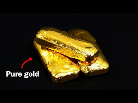 Turning old jewelry into pure gold bars - YouTube