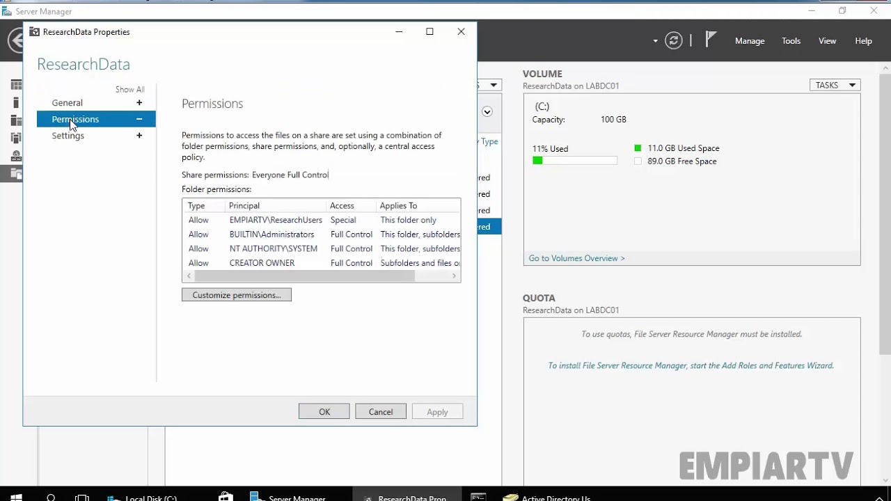 Update Windows Server2016で共有フォルダーを作成する方法