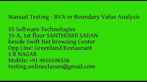 Manual testing BVA or Boundary Value Analysis
