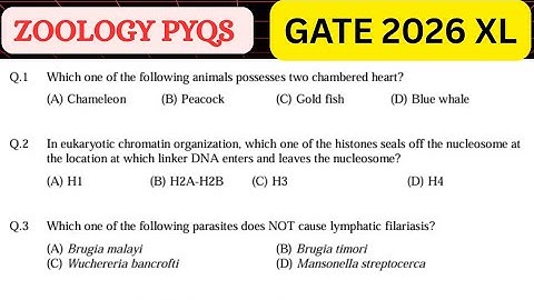 GATE XL PYQs 2026|GATE LIFESCIENCE Solved pyqs|GATE MCQ questions for lifescience/Zoology #gate