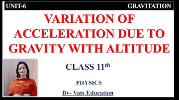 Variation of Acceleration due to gravity with Altitude | Chapter 7 Gravitation Class 11 physics
