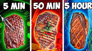 5 minute vs 50 minutes vs 5 hours steak