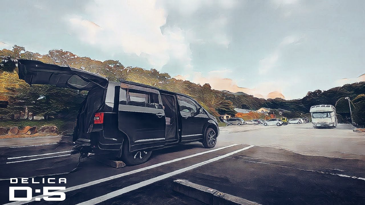 デリカD5車中泊仕様｜大人気の名湯温泉宿に泊る理想のRVパーク