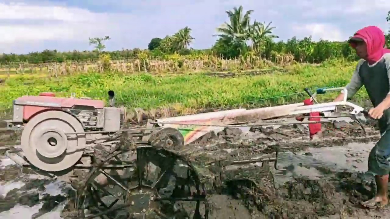 Virall skil tingkat dewa Bajak  sawah  dengan mesin  