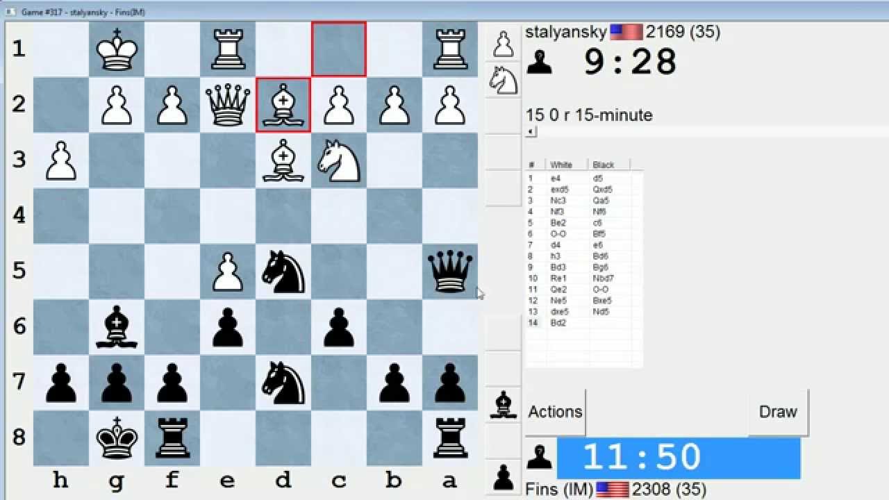 Standard Chess #88: stalyansky vs. IM Bartholomew (Scandinavian Defense)