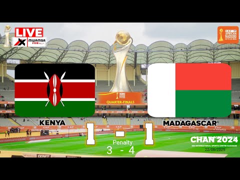 LIVE KENYA 1 1 VS MADAGASCAR CHAN QUARTER FINALS 2024 MOI KASARANI Mwambafive