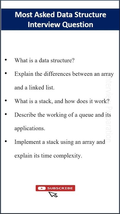 Important Data Structure Interview Questions #datastructures - YouTube