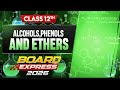 CLASS 12th✓|| Alcohol, phenols and Ethers imp question board exam Chemistry PUC