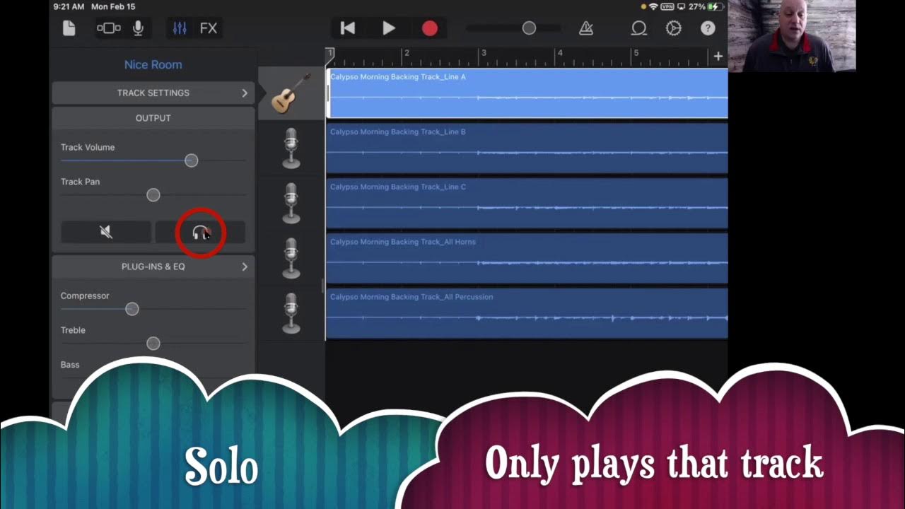 How to Mute or Solo iOS GarageBand Tracks YouTube