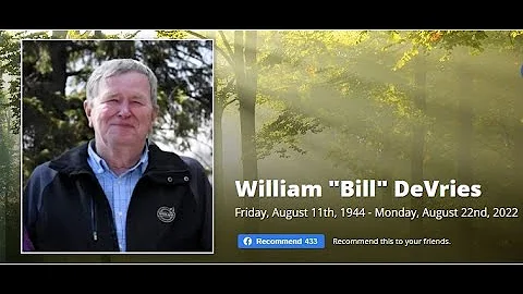 Funeral Service for William "Bill" DeVries