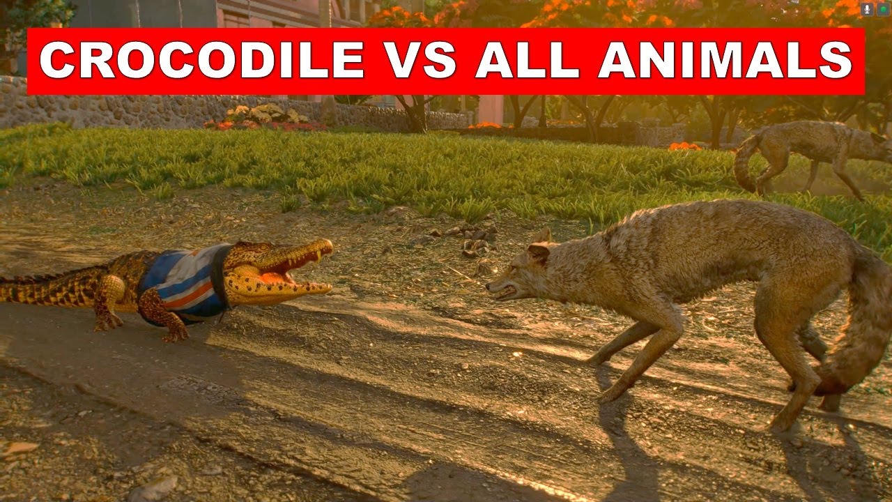 Far Cry 6 Guapo crocodile vs ANIMALS - YouTube