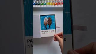 Sleeping sea otters 🦦 Pantone Card Painting Challenge Day 54/100 #shorts