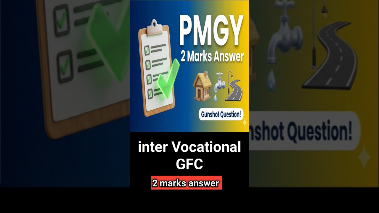 PMGY Explained in 30 Seconds | Pradhan Mantri Gramodaya Yojana | 2 Marks Answer✍️🎯