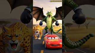 Epic Escape Lighting McQueen Cars Hybrid Super Cheetah Robot Tileshop Coffin Dance #mcqueen #shorts