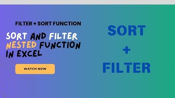 SORT and FILTER Nested Function in Excel - Easy to Use @pcguide4u