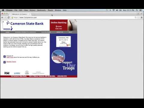 1st Cameron State Bank Online Banking Login Instructions