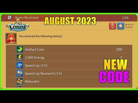 Lords mobile New Redemption CodeNew Redeem Code August 2023 