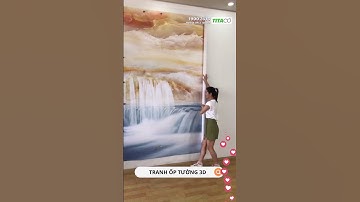 Nhận thi công tranh dán tường 3d siêu đẹp p2 #tranhdantuong #giaydantuong #shorts