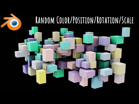 Randomize Color, Position, Rotation, Scale in Blender - 233