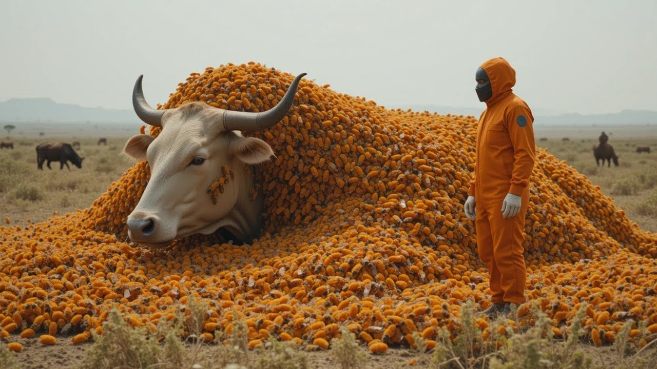 cow-rescue-million-of-bees-attack-on-cow-the-rescue-team-was