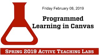 Active Teaching Lab - Programmed Learning in Canvas - Feb. 8, 2019