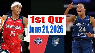 Minnesota Lynx vs Washington Mystics 1st Qtr Highlights June 21,2026 WNBA 2026