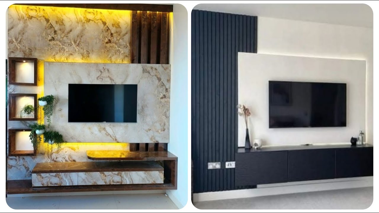 Лучшие дизайны тумбочек под телевизор 2026 года | Модные дизайны настенных шкафов для гостиной | ...