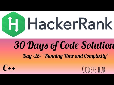 Day: 25 Running Time and Complexity  // Hackerank Coding Solution in c++ #c #cpp #python #hackerrank