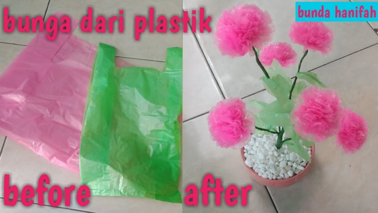  Cara  Membuat  bunga  dari  plastik kresek mudah how to 