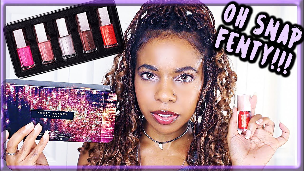 NEW FENTY BEAUTY GLOSSY POSSE⎜MINI GLOSS BOMB SET⎜TRY-ON