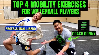 TOP 4 Mobility Exercises for Volleyball Players w/ Professional Libero & Elevate Yourself