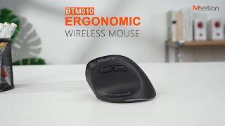 Meetion Wireless And Bluetooth RGB Vertical Mouse Keep A Natural Position To Alleviate Joint Stress