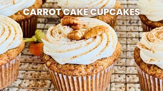 Easy Carrot Cake Cupcakes with Cream Cheese Frosting | Moist & Delicious | A Classic Recipe