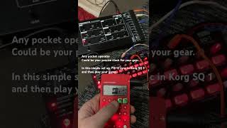 Any pocket operator could be your clock source for your external sync. This simple example shows