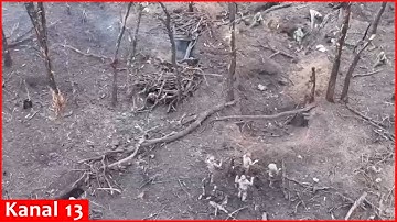 11 helpless Russian soldiers who were under attack came out of  trench and surrendered