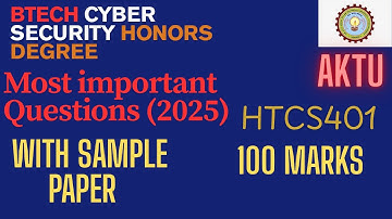 Cyber Security Honors 4th Sem | 100 Marks Model Paper | Most Expected Questions 2025