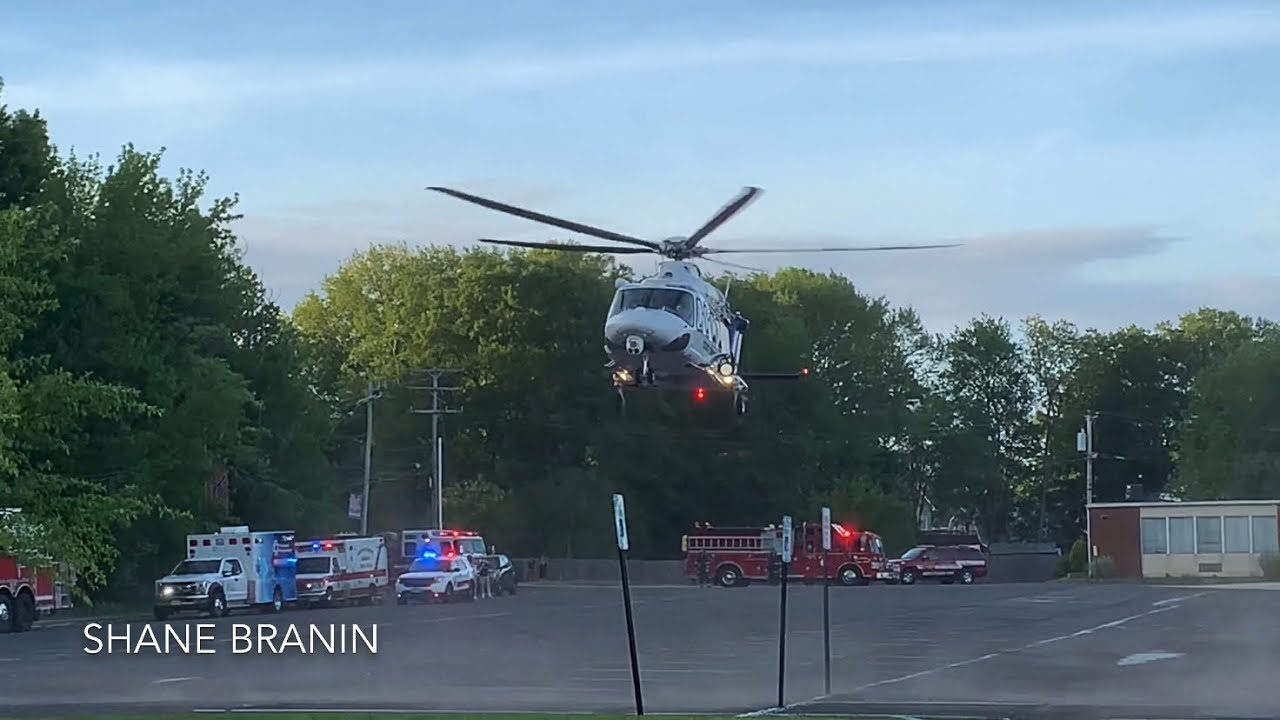 Keansburg NJ New Jersey State Police Helicopter (North Star) Landing