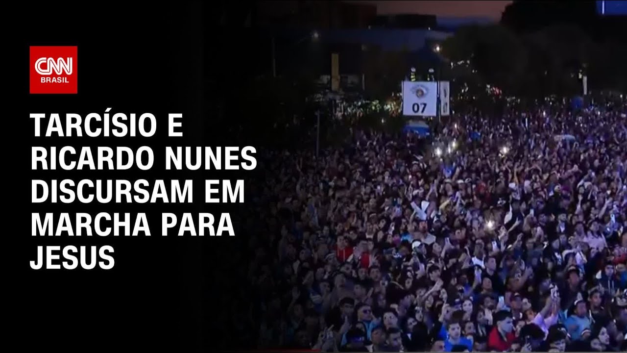 Tarcísio e Ricardo Nunes discursam em Marcha para Jesus | CNN Arena