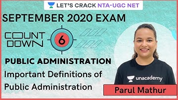 Important Definitions of Public Administration | NTA-UGC NET | Parul Mathur
