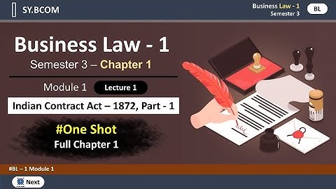 Sybcom sem 3 Buisness Law | Module 1 | Indian Contract Act 1872 - Part 1 | Lec 1 | Mumbai University
