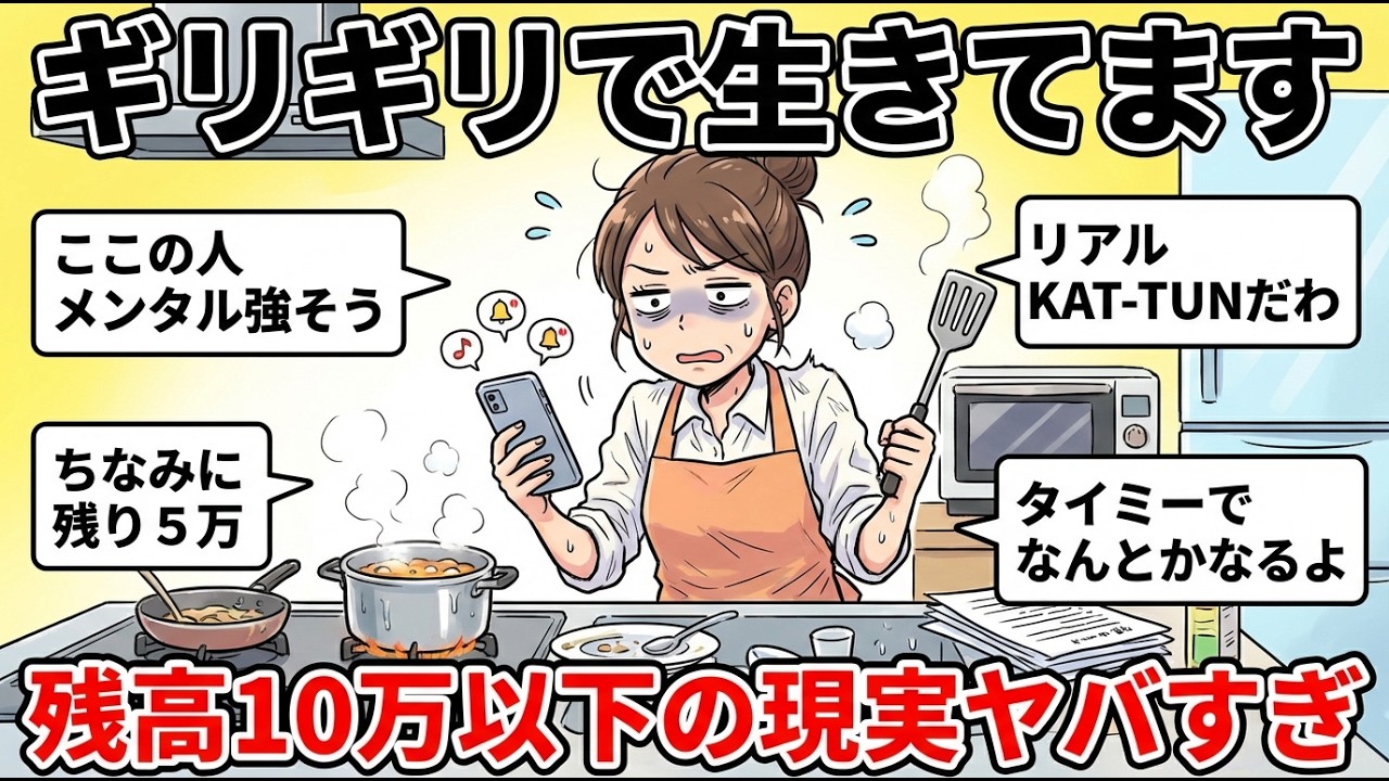 【貯金なし】今を生きるだけで精一杯！残高が10万円以下の仲間いる？どんな生活してるか話しましょうw【ガルちゃん雑談】【更年期キツイ】