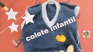 colete infantil feito em máquina de tricô