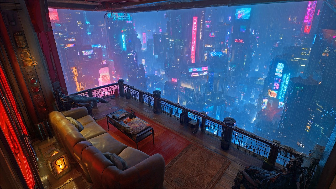 Late Night Rain in Neo-Tokyo // Neon Drenched Lofi for Late Night Coding Sessions