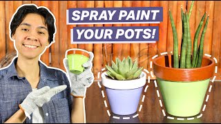 How To Paint Terracotta Pots with Spray Paint (2-Color Pattern)