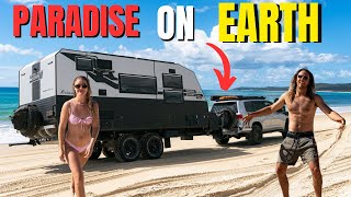 Stradbroke Island in our 4x4 overland vehicle & offroad caravan offgrid beach camping