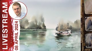 Monday Livestream 40: Landscape: Hanoi & Bình Minh (Watercolor Landscape Demo)