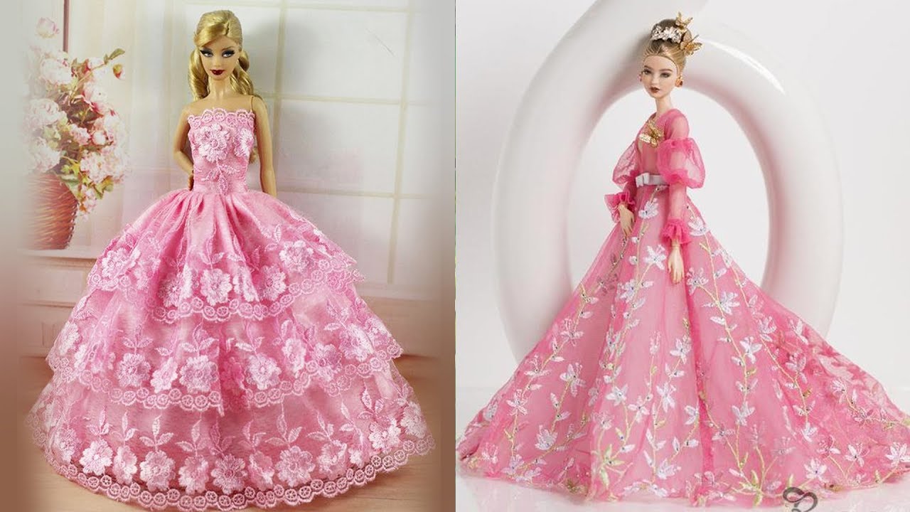 Easy and Cute DIY Barbie dress | Glamorous party gown for Barbie - YouTube