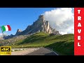 Driving in italy 9 giau pass in the morning  4k 60fps
