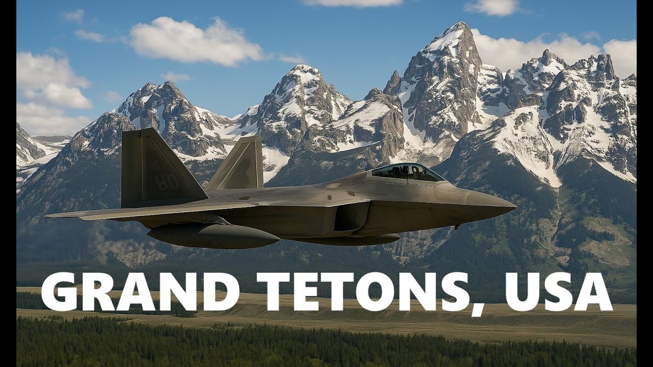 Grand Teton National Park from the Air — F-22 Raptor Flyover (4K) | MSFS 2024
