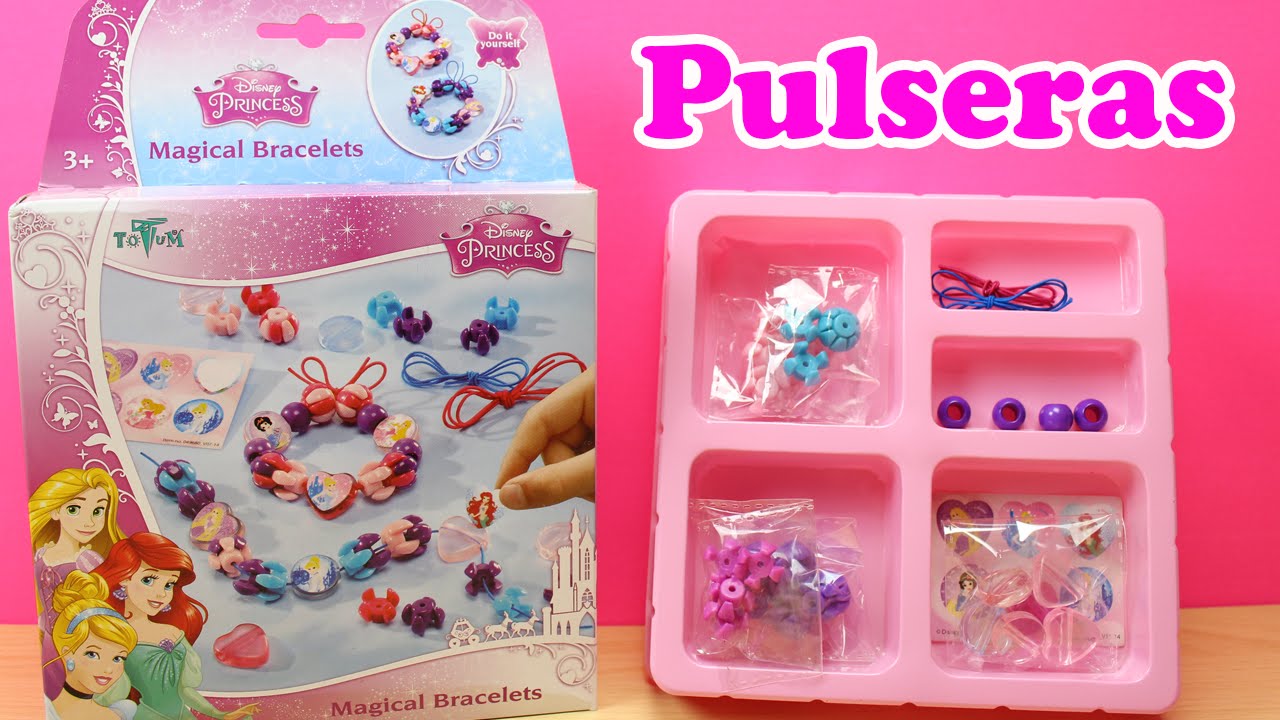 Juguetes de Las Princesas Disney en español, Set para hacer pulseras para  niñas